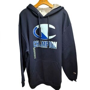 Champion Powerblend Hoodie Blue Men 2XLT (Tall Fit)